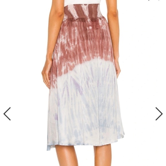 Chaser Silky Skirt Banded waist Pull-on Midi Tie-Dye Mauve Blue Purple Women's S - Picture 6 of 12